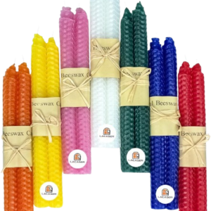 Natural Beeswax Taper Candles Set