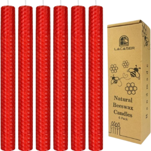Red Beeswax Candlesticks