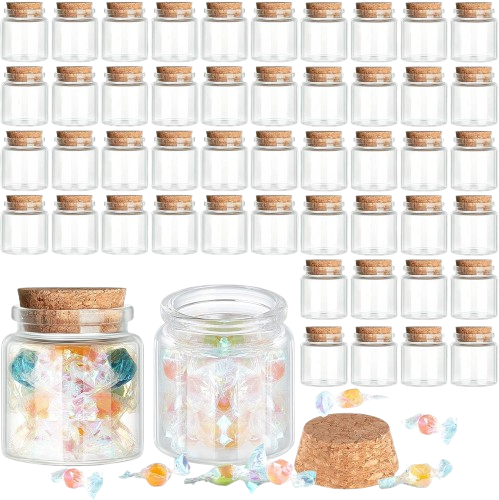 24 Pcs Small Glass Jars with Cork Lids